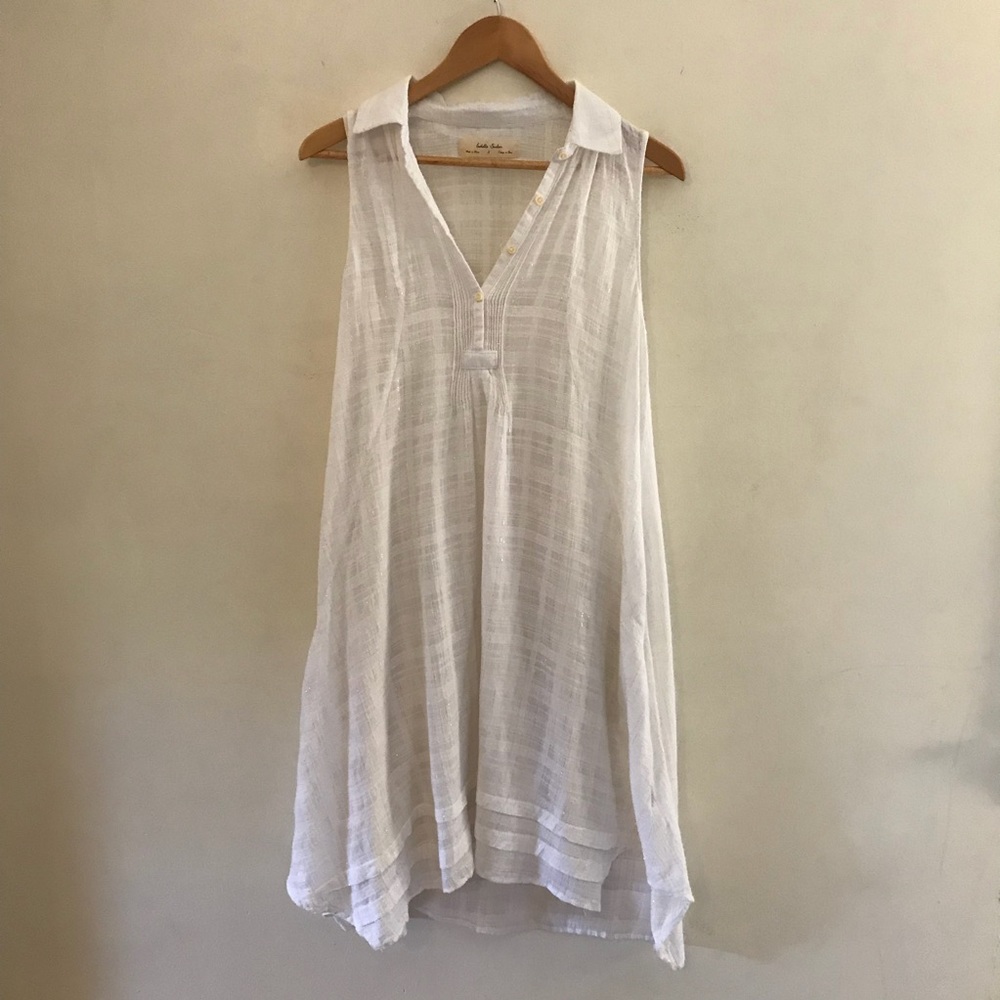 Anthropologie White Dress with slip